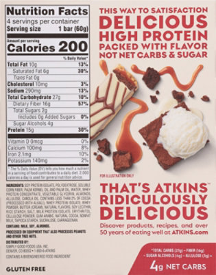 Atkins Layered Bars Brownie Delight - 4 - 2.12 OZ. - Image 5