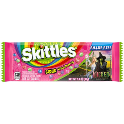 Skittles Limited Edition Wicked For Good Sour Wild Berry Candy - 3.3 Oz