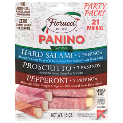 Fiorucci Panino Party Assortment Pack Salami Pepperoni & Prosciutto - 15 OZ - Image 1