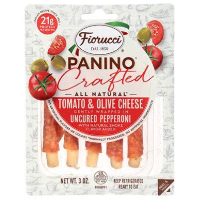 Fiorucci All Natural Uncured Pepperoni Tomato & Olive Cheese Crafted Panino - 3 OZ - Image 2