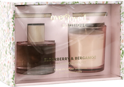 Overjoyed Boutique Candle Diffuser Set Elderberry & Bergamot - EA - Image 1