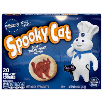 Pillsbury Ready To Bake Spooky Cat Shape Sugar Cookie Dough 20 Count 9.1 Oz - 9.1 OZ - Image 1
