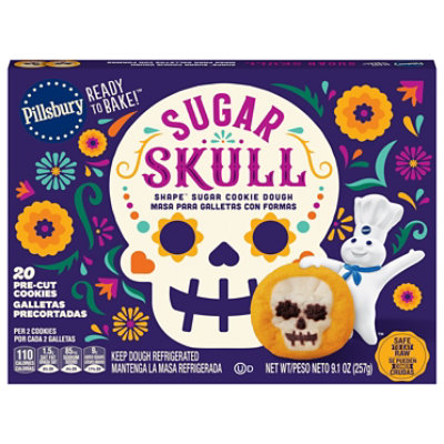 Pillsbury Ready To Back Skull Shape Sugar Cookie Dough, 9.1 Oz - 9.1 OZ - Image 1
