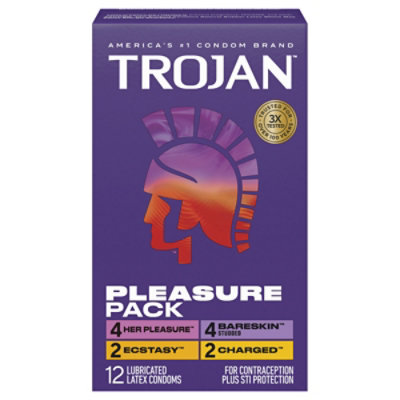 Trojan Condoms Pleasure Pack 12ct - 12 CT - Image 1