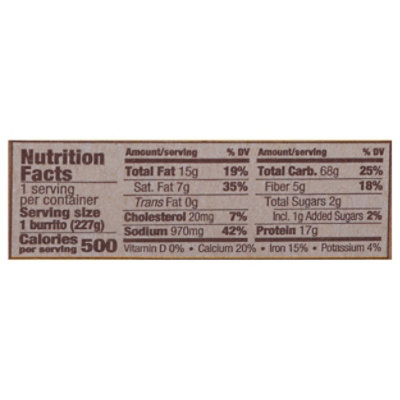 Claras Kitchen Bean & Cheese Burrito - 8 OZ - Image 3