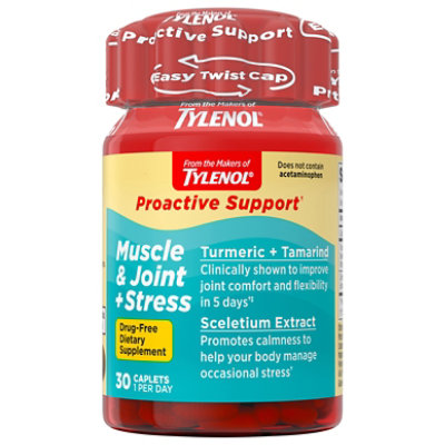 Tylenol Proactive Support Muscle & Joint Plus Stress Caplets 30ct - 30 CT - Image 1