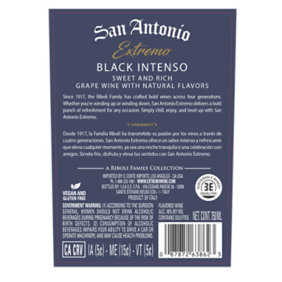 San Antonio Extremo Black Intenso Wine - 750 ML - Image 5