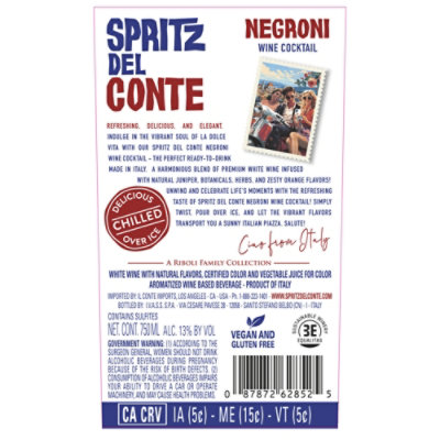 Spritz Del Conte Negroni Wine - 750 ML - Image 5
