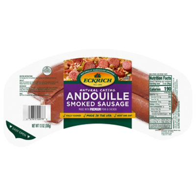 Eckrich Natural Casing Andouille Smoked Sausage 13 Oz - 13 OZ - Image 1