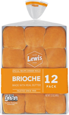 Lewis Bake Shop Brioche Dinner Rolls 12 Count - 12 OZ - Image 1