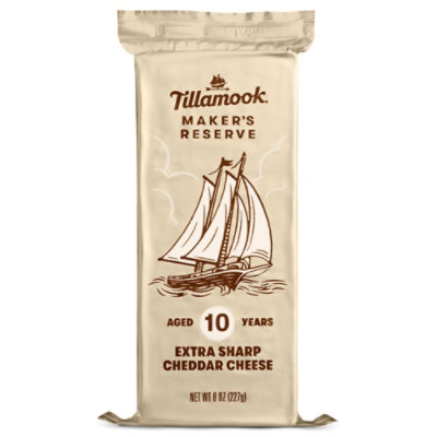 Tillamook Makers Reserve 10 Year Aged Cheddar Extra Sharp Cheese - 8 OZ - Image 1