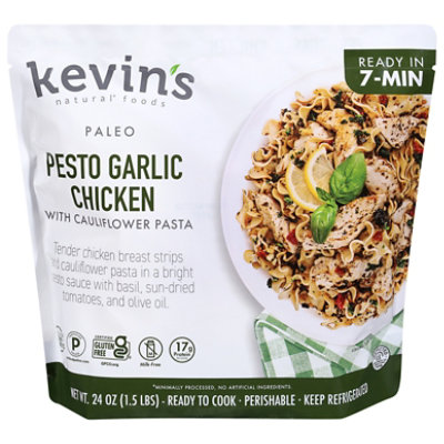 Kevins Natural Foods Pesto Garlic Chicken With Cauliflower Pasta - 24 OZ - Image 1