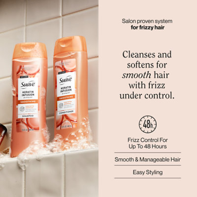 Suave Shampoo Conditioner Keratin Smooth Twin Pack - 15 FZ - Image 2