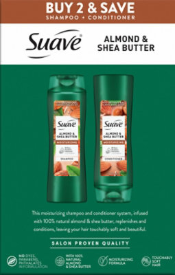 Suave Shampoo Conditioner Almond Shea Twin Pack - 15 FZ - Image 4