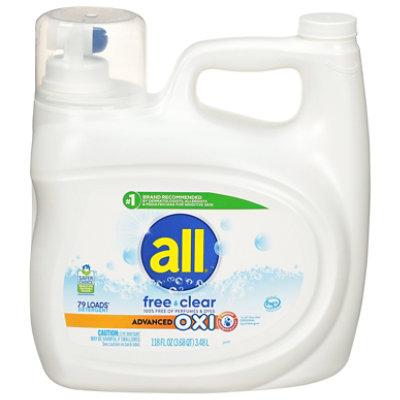 All Liquid Detergent Advanced Oxi He, Free & Clear - 118 Fl. Oz. - 118 FZ - Image 2