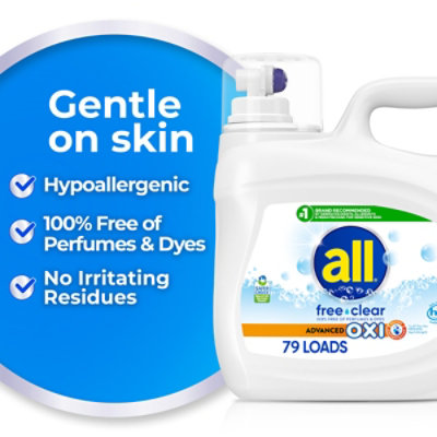 All Liquid Detergent Advanced Oxi He, Free & Clear - 118 Fl. Oz. - 118 FZ - Image 2