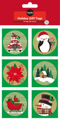 Signature Select Traditional Icon Holiday Gift Tags - 12 Count - Image 1