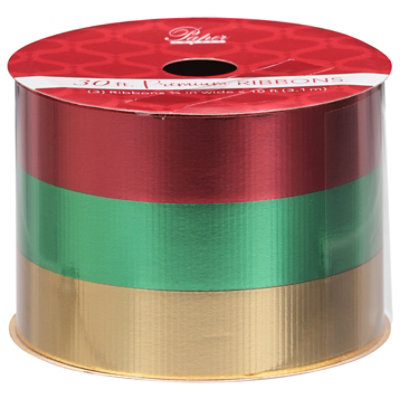 Signature Select 30 Feet Red/Green/Gold Ribbon Roll - Each - Image 1