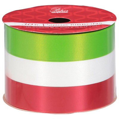 Signature Select 30 Feet Red/Lime/White Ribbon Roll - Each - Image 1