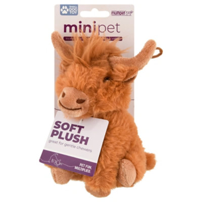 Multipet Mini Highland Cow Dog Toy Assorted Colors - EA - Image 1