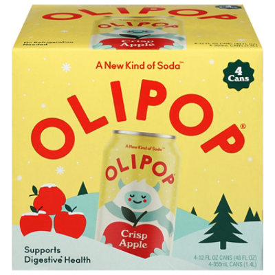 Olipop Prebiotic Crisp Apple 4-12fz - 4-12 FZ - Image 1