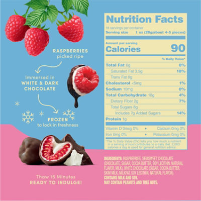Tru Fru Frozen Fresh Raspberries In Dark & White Chocolate 18 Oz Resealable Pouch - 18 OZ - Image 2