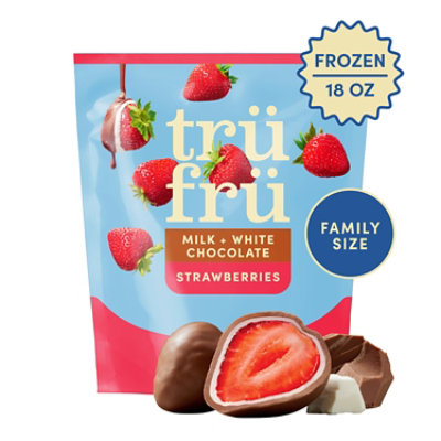 Tru Fru Frozen Fresh Strawberries In Milk & White Chocolate 18 Oz Resealable Pouch - 18 OZ - Image 1