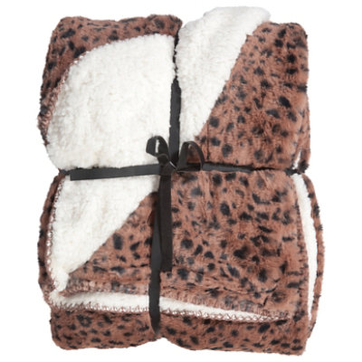 Northpoint Trading Inc Brown Leopard Throw - Each - Image 1