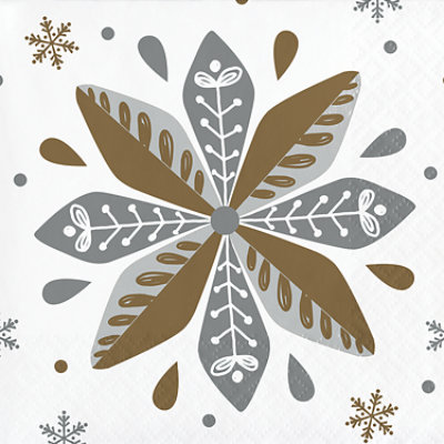 Ssel Winter Shimmer Bev Napkins - 16 CT - Image 1