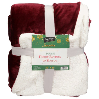 Signature Select Velvet Sherpa Throw Burg - Each - Image 2