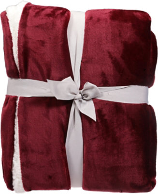Signature Select Velvet Sherpa Throw Burg - Each - Image 3