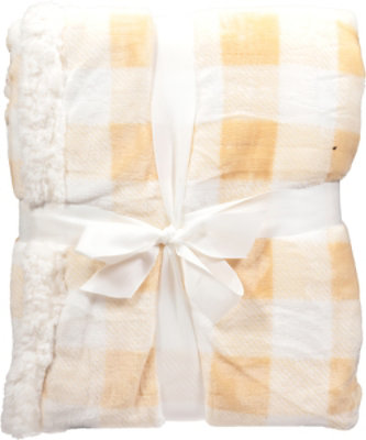 Signature Select Plaid Sherpa Throw Brown Beige - Each - Image 3