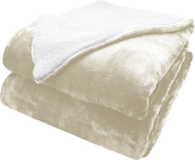 Signature Select Velvet Sherpa Throw Taupe - Each - Image 1