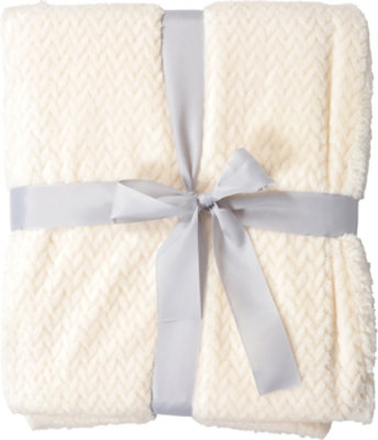 Posh Home Herringbone Throw Butter Cream - Each - Image 4