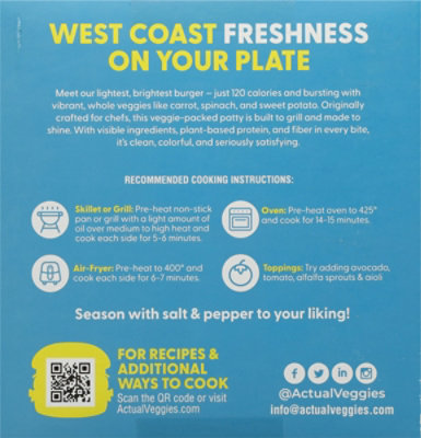 Actual Veggies Burger Veggie California Gardener 12oz 4 Count - 12 OZ - Image 5