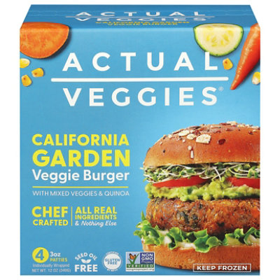 Actual Veggies Burger Veggie California Gardener 12oz 4 Count - 12 OZ - Image 1