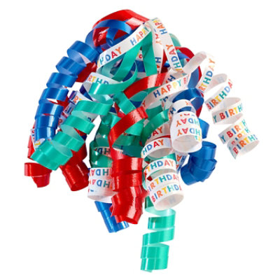 American Greetings Blue Green Red Happy Birthday Print Gift Bow for Presents (1 Bow 6 in.) - Image 1