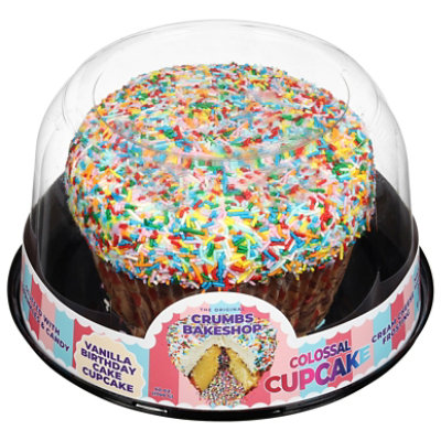Crumbs Colossal Vanilla Birthday Cake Cupcake - 60 OZ - Image 1