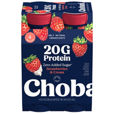Chobani 20g Protein Lowfat Greek Yogurt Drink Strawberries & Cream 4-10 Fz - 4-10 FZ - Image 2