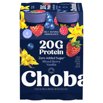 Chobani 20g Protein Lowfat Greek Yogurt Drink Mixed Berry Vanilla 4-10 Fz - 4-10 FZ - Image 1