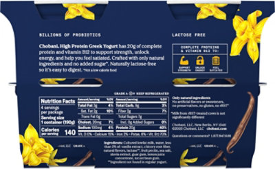 Chobani 20g Protein Lowfat Greek Yogurt Vanilla 4-6.7 Oz - 4-6.7OZ - Image 5