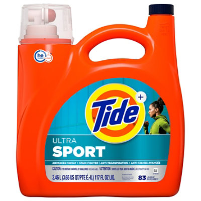 Tide He Ultra Sport Liquid Detergent, Active Fresh - 117 Fl. Oz. - Image 1