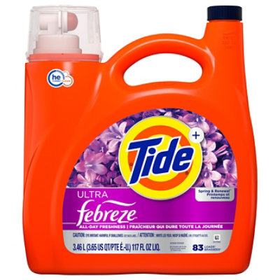Tide He Liquid Detergent Plus Febreze Spring & Renewal - 117 Fl. Oz. - Image 2