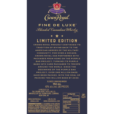 Crown Royal Canadian Whiskey - 750 Ml - Image 5