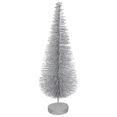Signature Select 15 Inch Glitter Brush Tree Silver - Each - Image 1