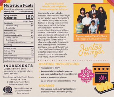 Siete Shells Corn Taco - 5.5 OZ - Image 5