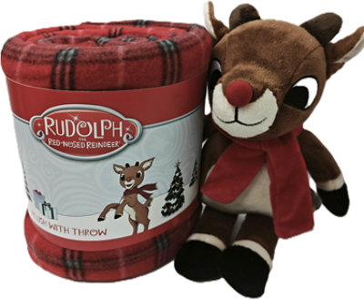 Grupo Ruz Rudolph Plush With Throw - Each - Image 1