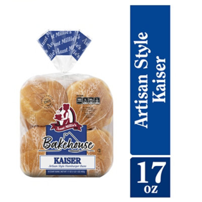 Aunt Millies Bakehouse Artisan Style Kaiser Hamburger Buns 8ct - 17 OZ - Image 2