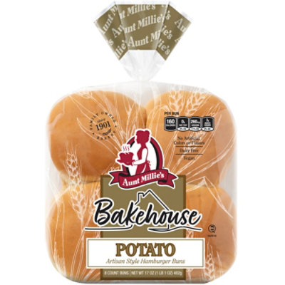 Aunt Millies Bakehouse Artisan Style Potato Hamburger Buns 8ct - 17 OZ - Image 2