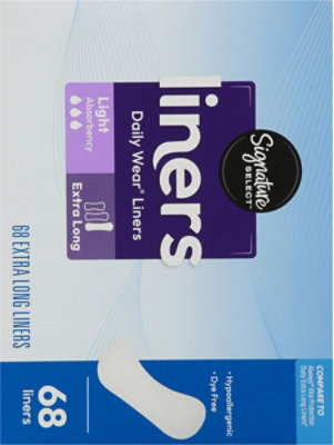 Signature Select Extra Long Light Absorbency Unscented Liners 68 Ct - 68 CT - Image 4